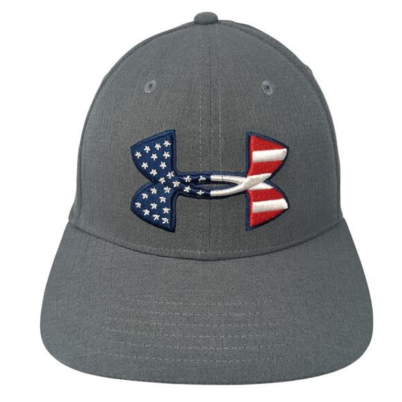 Under Armour Stars & Stripes Fitted Baseball Cap Gray One Size Pro Fit Patriotic - Picture 1 of 10